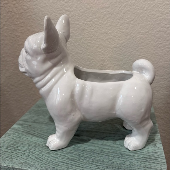 🚫SOLD🚫Ashland White French Bulldog Ceramic Planter Or Storage Trinket Holder NWT - Picture 4 of 8